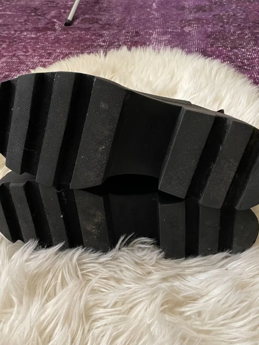 Open Edit Women’s Iris ediris Lug Sole Black Platform Chelsea Boots Size 7
